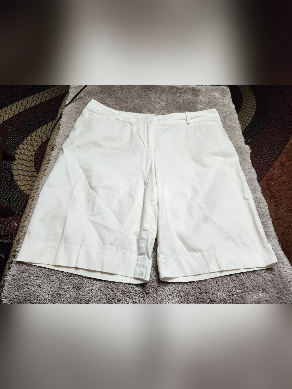 Women's Talbots Classic White Cotton Blend Shorts
